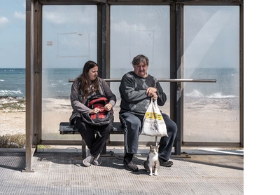Waiting for a bus near Bari