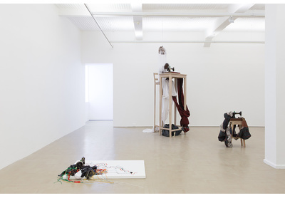 Installation view and detail from performance